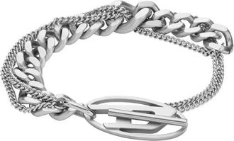 Diesel Oval D Logo Armband - Dames - Accessoires - Grijs - Maat: ONE Size