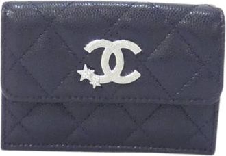 Chanel Pre-owned Wallets, female, Blue, Size: ONE SIZE Pre-owned Wallet (tri-fold)