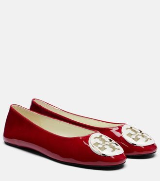 Tory Burch Reva embellished patent leather ballet flats