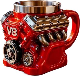 OEM Taza De Acero Inoxidable De 300 Ml Con Dise&ntilde;o De Motor V8, Ideal Para Caf&eacute;, Herramientas Mec&aacute;nicas 3d, Ideal Para Aficionados A Los Coches Y Mec&aacute;nicos