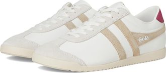 Gola Bullet Pure Womens Shoes White/Bone/Cerise : 8.5 B - Medium, Synthetic/Leather