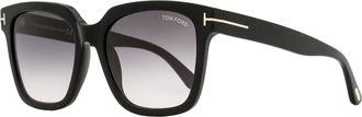 Tom Ford Womens Square Sunglasses TF952 Selby 01B Black 55mm