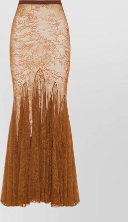 DAVID KOMA floral lace high waist maxi skirt