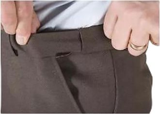 Generic MENS EXPAND-A-BAND TROUSERS SELF ADJUSTING WAISTBAND IN 25 INCH LEG (Brown, 36)