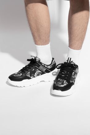 Versace Jeans Couture Sports Shoes With Barocco Print, Mens, Black