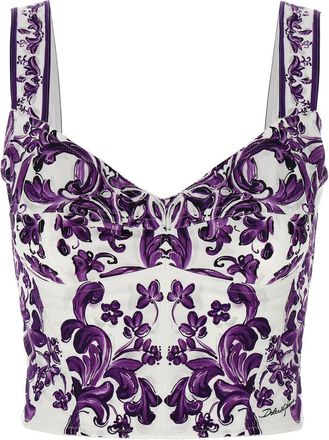 Dolce & Gabbana Purple Maiolica print top