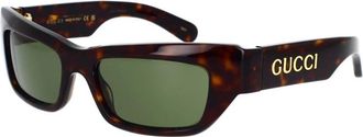 Gucci Sunglasses, male, Brown, ONE SIZE, Brown Sunglasses with Green Lenses