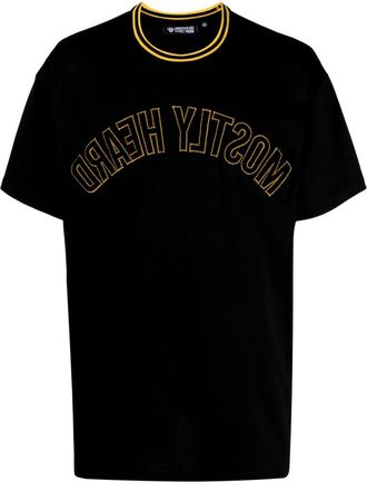 Mostly Heard Rarely Seen Varsity logo-embroidered cotton T-shirt - men - Cotton - S - Black