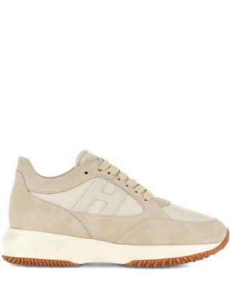 Hogan Beige Lace Up Sneakers