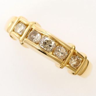 C&A Brown Yellow Gold Yellow Gold (18K) Band Ring (Pre-Owned)