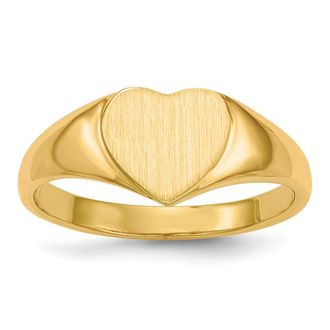 Diamond2Deal 14k Yellow Gold Open Back Heart Signet Ring