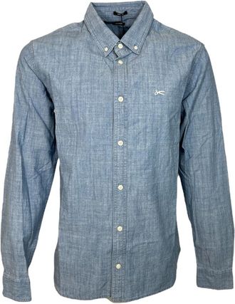Denham Chambray Blue Light Overhemd - Heren - Casual Overhemden - Blauw - M - Overhemden