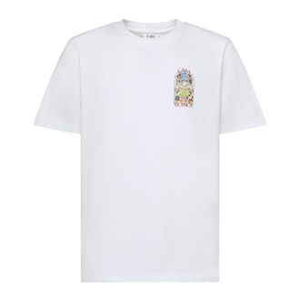 Casablanca T-Shirts, male, White, Size: XL Orchid Court Printed T-Shirt