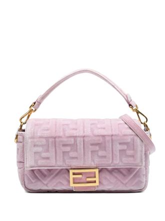 Fendi 2010-2025 Zucca Embossed Velvet Baguette satchel - women - Velvet - One Size - Pink