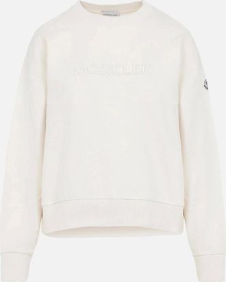 Moncler Womens Womens Cotton Sweatshirt White - Size: 10/8