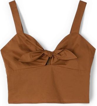 Motivi Sleeveless Tops - Dames - Tops zonder mouwen - Bruin - 2XL - Katoen - Tops