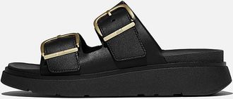 FitFlop Fitflop Womens GEN-FF Slides in Black Leather - Size UK 6