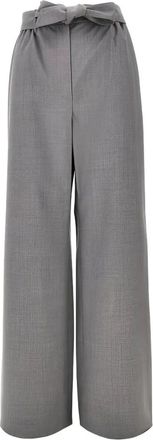 Max Mara Broeken, Dames, Grijs, L, Wol, Salpa Wide Broeken