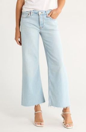 Re/Done High Waist Raw Hem Wide Leg Crop Jeans in Ola Indigo at Nordstrom Rack, Size 25