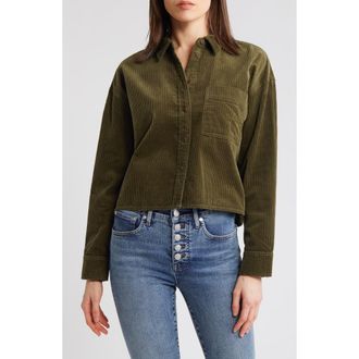 Madewell Variegated Corduroy Button-Up Shirt in Kale at Nordstrom Rack, Size Xx-Small