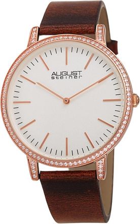 August Steiner Quartz Crystal White Dial Mens Watch AS8273BR