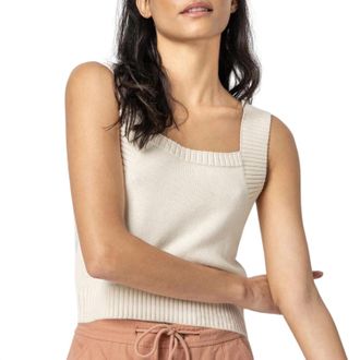 Lilla P Womens Sweater Tank Top In Ivory