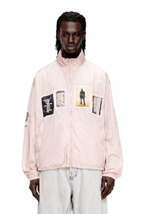 Diesel Windbreaker with graphic patches - Jackets - Man - Pink