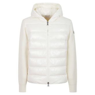 Moncler Nylon jack met mouwen van wol en kasjmier - Heren - Jassen - Wit - Maat: L Wol