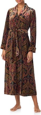 Lauren Ralph Lauren Paisley Print Velvet Robe in Multi Paisley at Nordstrom, Size Small