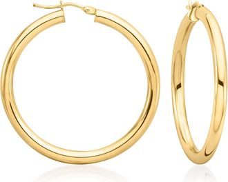 Ross-Simons Italian 3mm 14kt Yellow Gold Hoop Earrings