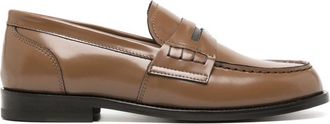 Fabiana Filippi slip-on leather loafers - women - Leather/Leather/Leather - 36.5 - Brown