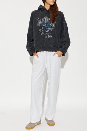 Ganni Sweatshirt With Colorful Print, Womens, Black