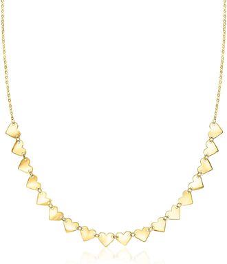 Canaria Canaria Italian 10kt Yellow Gold Central Heart Station Necklace