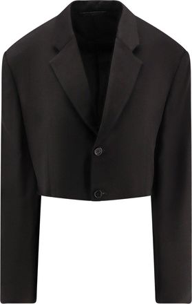 Balenciaga Single Breasted Cut Off Viscose And Wool Blazer-Donna