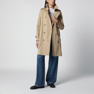 Burberry Trench Kensington doppiopetto beige in cotone