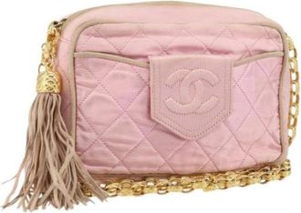 Chanel Pre-owned Cross Body Bags, female, Pink, Size: ONE SIZE Pre-owned Vintage Satin Crossbody Bag