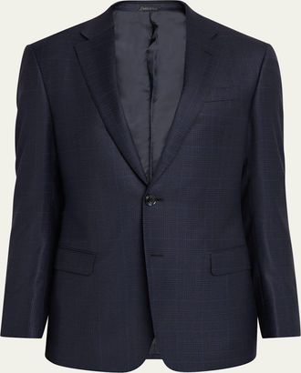 Giorgio Armani Mens Soft Prince of Wales Single-Breasted Sport Coat