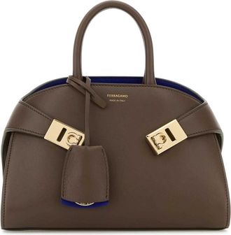Ferragamo Mini Hug Handtas - Dames - Handtassen - Bruin - ONE Size - Leer - Tassen