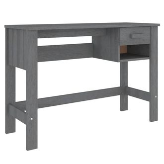 Berkfield Home Desk HAMAR Dark Grey 110x40x75 cm Solid Wood Pine | Size: 110 x 40 x 75 cm