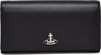 Vivienne Westwood Accessoires, Dames, Zwart, ONE Size, Leer, Portemonnee met band