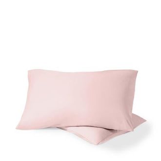 Bare Home 100% Organic Cotton Percale Cooling Pillowcase Set in Dusty Pink at Nordstrom, Size Standard