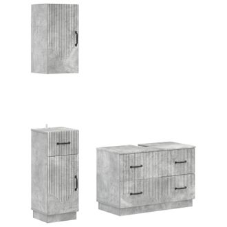 vidaXL Juego De Armarios De Ba&ntilde;o De 3 Piezas Hoorn Gris Hormig&oacute;n Vidaxl