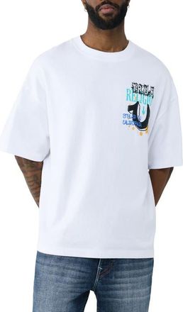 True Religion Concert Buddha Oversized Cotton Graphic T-Shirt in Optic White at Nordstrom, Size Xxx-Large