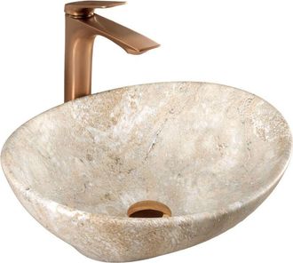 Rea Lavabo Sobre Encimera Rea Sofia Savana Oval Beige