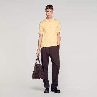 Sandro Knitted polo shirt with zip collar