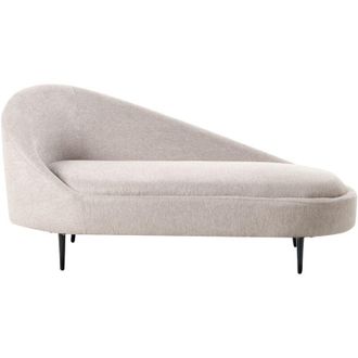Beliani Left-Hand Chaise Lounge VALREAS Fabric Taupe