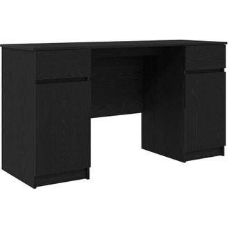 vidaXL Vidaxl - Escritorio Roble Negro 140 X 49 X 76 Cm Madera Contrachapada
