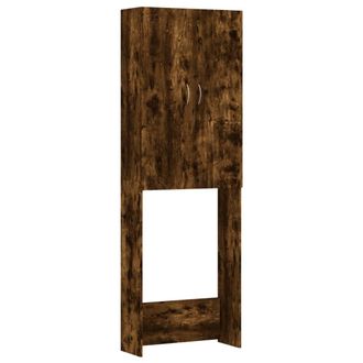 vidaXL Armario De Lavadora Color Roble Ahumado 64x25,5x190 Cm Vidaxl