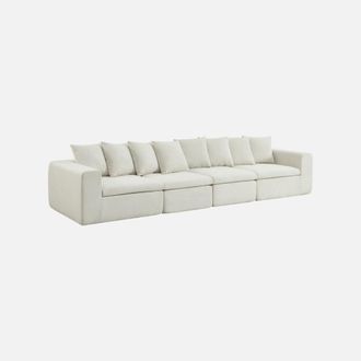 Sweeek Sof&aacute; Envasado Al Vac&iacute;o Modular De Tela Chenilla, 5 Plazas