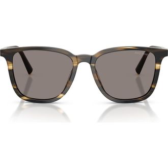 Miu Miu 53mm Square Sunglasses in Striped Loden /Dark Grey at Nordstrom